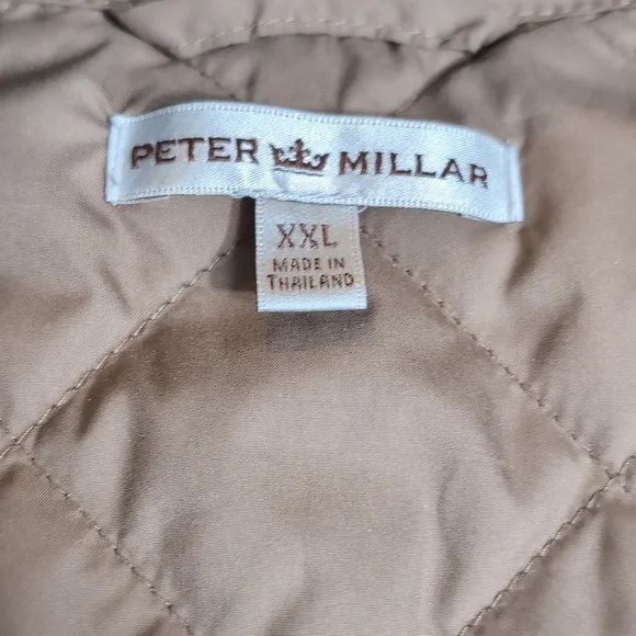 Peter Millar Essex Quilted Vest Pebble Beach Embroidered Logo Size XXL In Brown